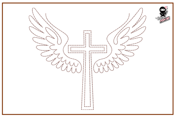 Christian Cross with Wings Redwork Review
