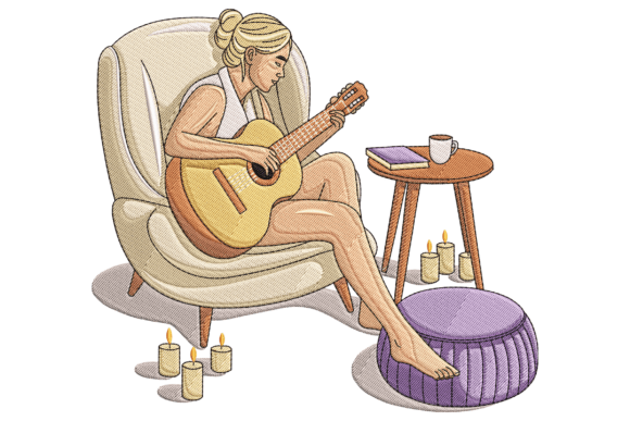 Girl Playing Guitar: A Review for Embroidery Sellers