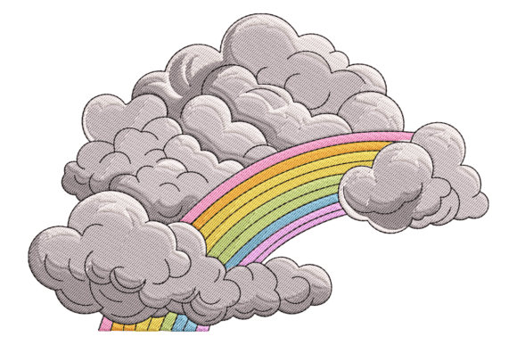 Rainbow Cloud Embroidery Design Review for Etsy Shops