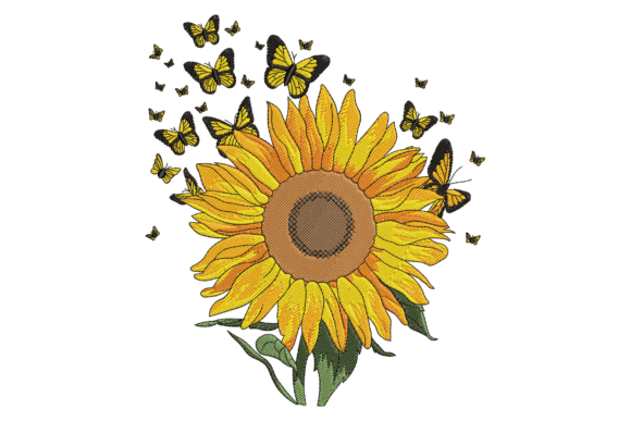 Sunflower with Butterflies Embroidery Review